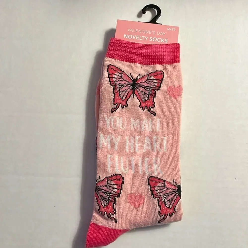 VALENTINE SOCKS, 3 pair, sz4-10‎